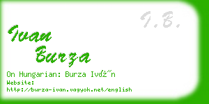 ivan burza business card